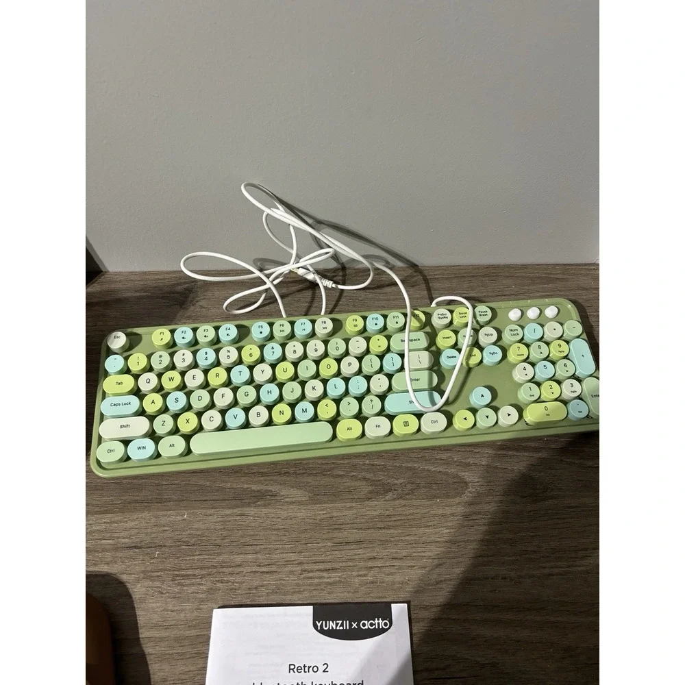 Wired Keyboard Retro Round 84 Keys Lightweight Keyboard For PC MAC Model: SK-623